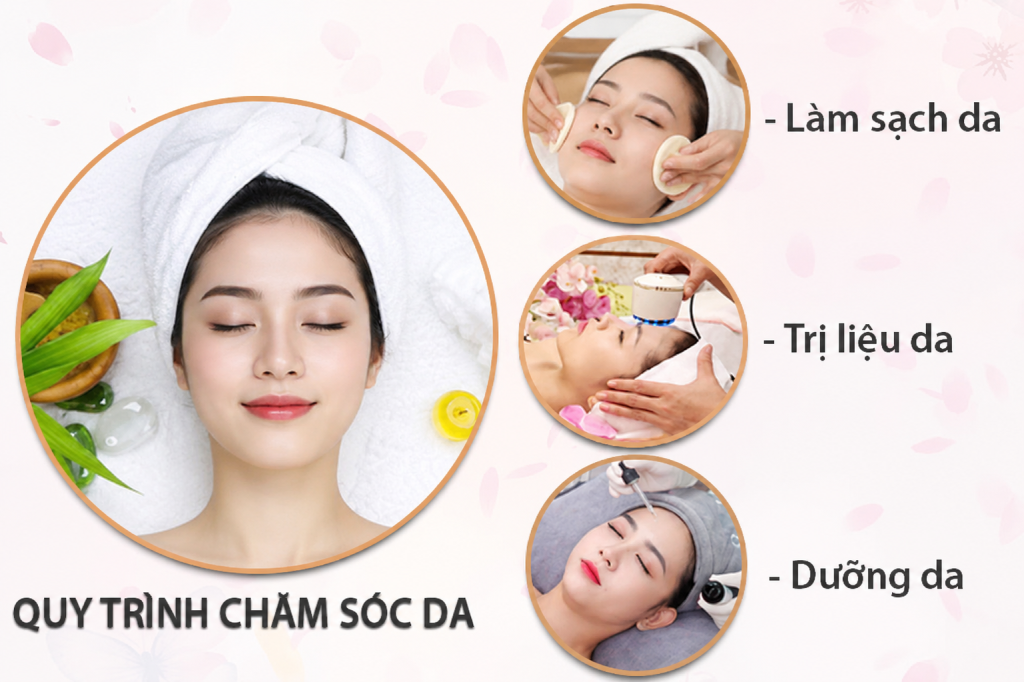 quy trình chăm sóc da tại spa, tiện lợi thư giãn