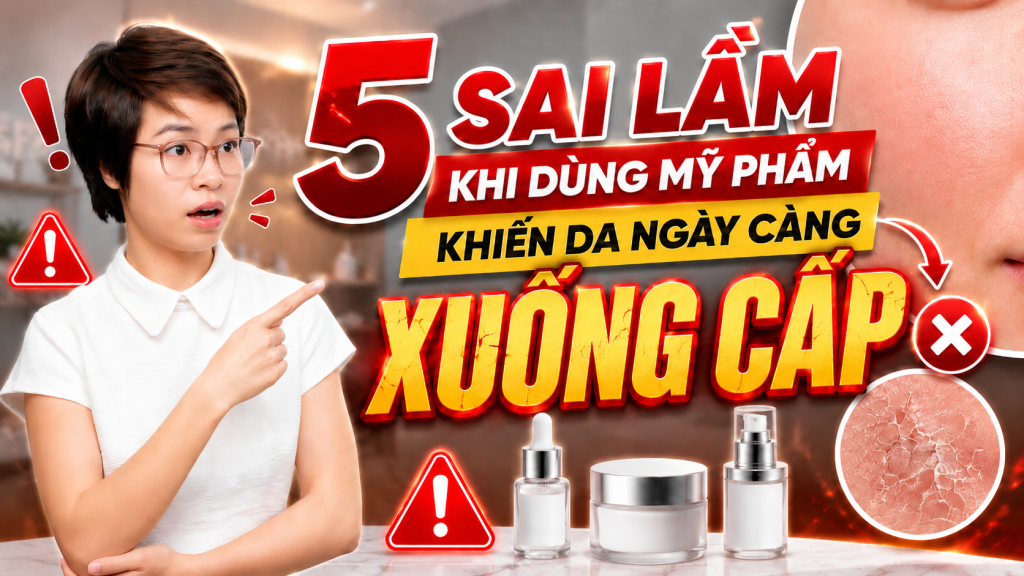 5 sai lầm khi dùng mỹ phẩm khiến da càng xuống cấp
