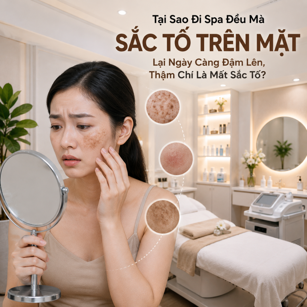 tại sao đi spa đều vẫn bị tăng sắc tố đậm hơn?
