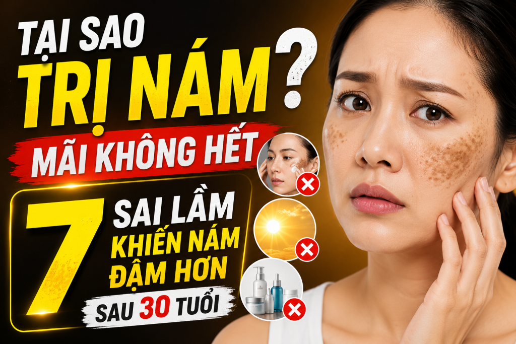 Tại sao trị nám mãi không hết, 7 sai lầm khiến nám đậm hơn sau 30 tuổi| Hoa Hera Skincare