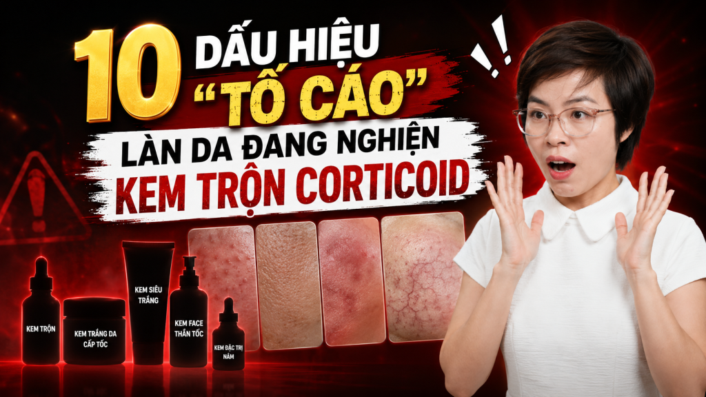 10 dấu hiệu " Tố Cáo" làn da đang nghiện kem trộn corticoid