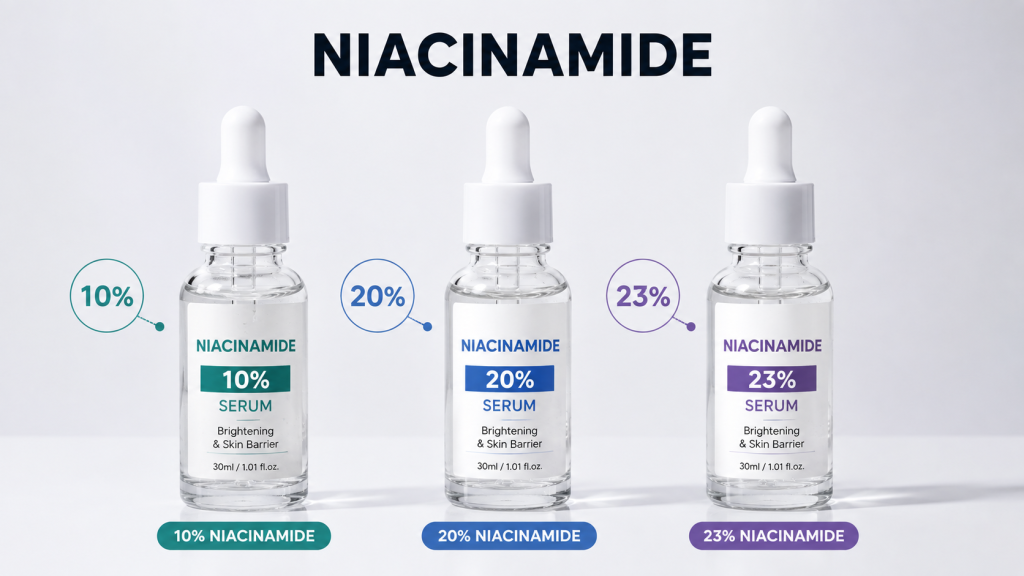 lầm tưởng rằng nacinamide nồng độ càng cao thì càng dễ xử lý sắc tố