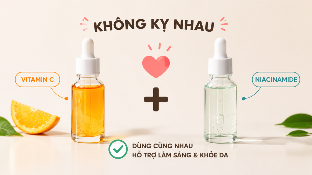 niacinamide có dùng chung với vitamin C được không?